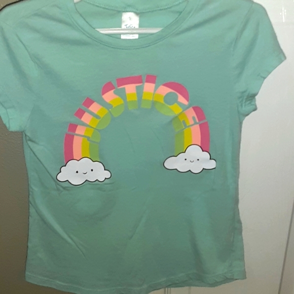 Girls Size 6 Justice Rainbow Shirt 